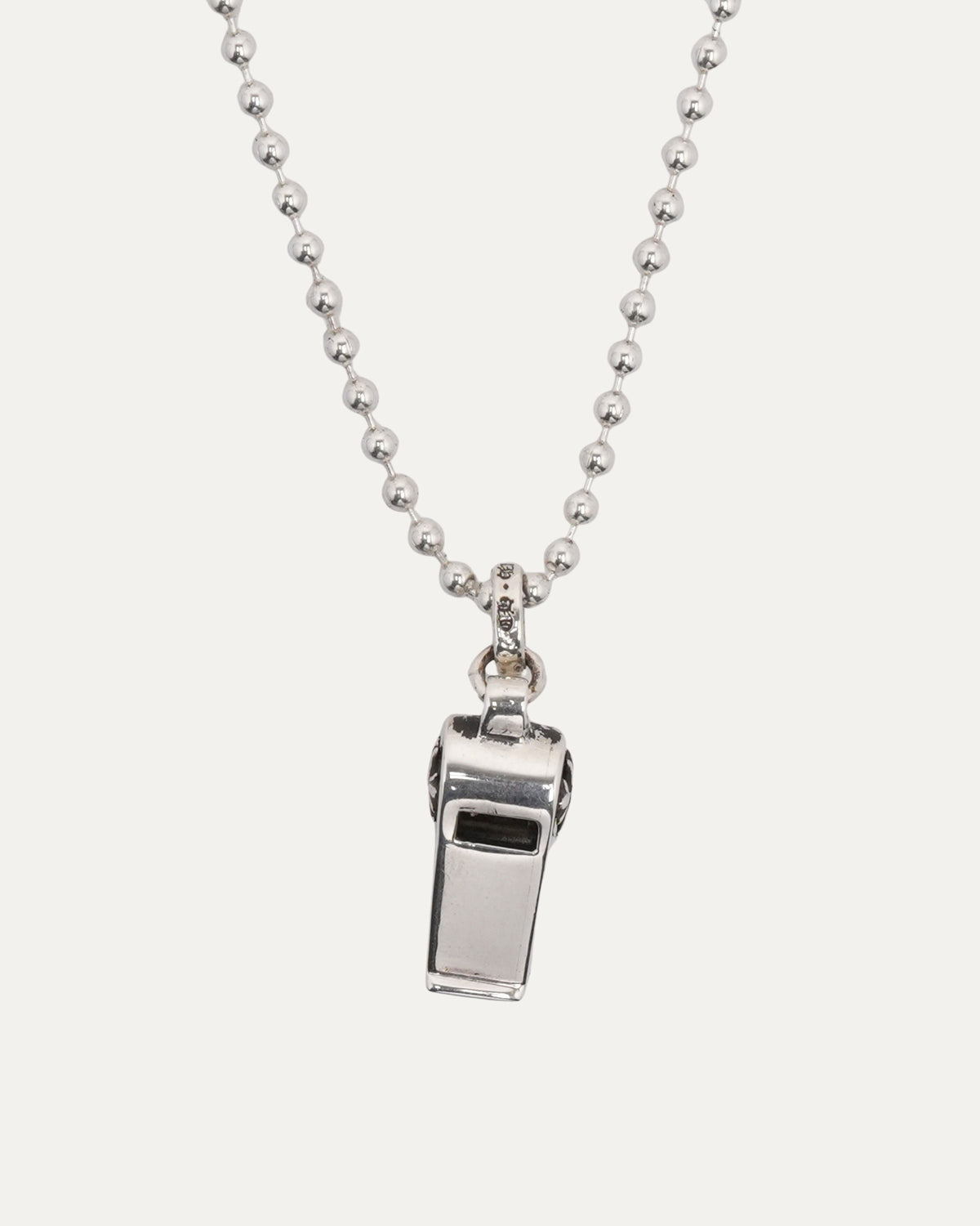 Tiny Plus Cross Whistle Pendant on Ball Chain Necklace