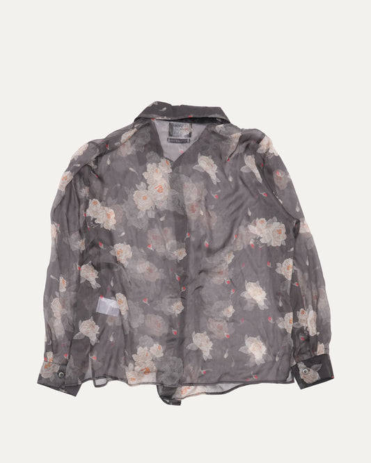 Rose Print Silk Shirt