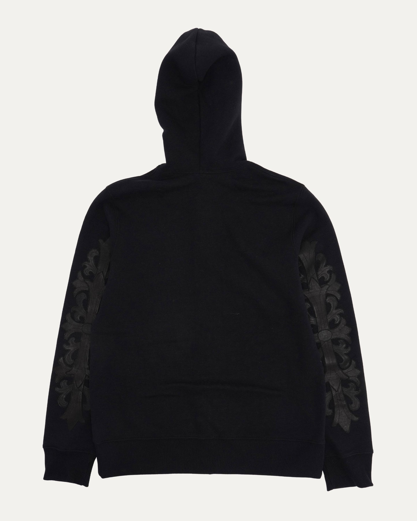 Floral Cross Patch Knit Zip Up Hoodie