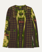 X-Ray Print Long Sleeve Mesh Top