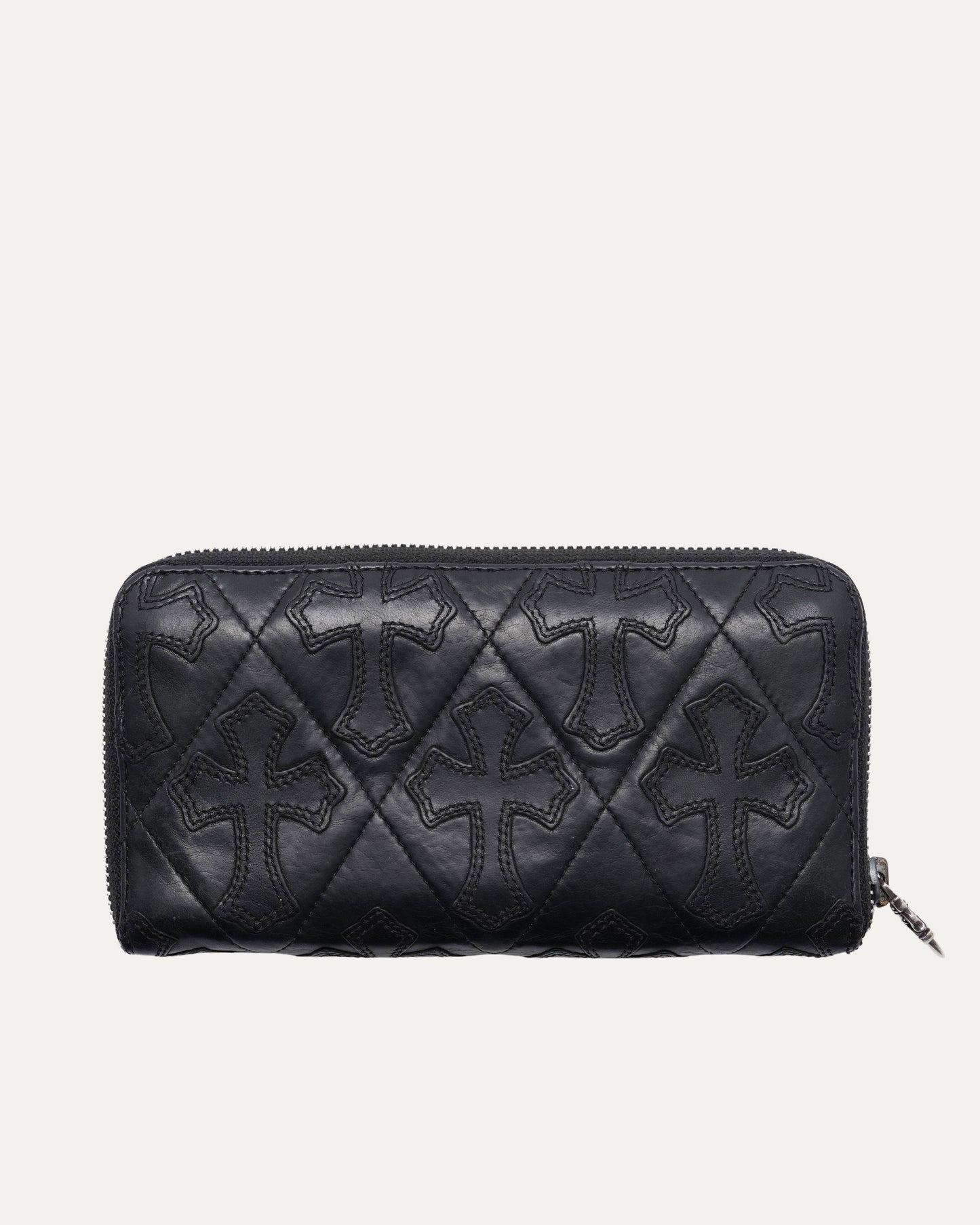 Quilted Cross Patch Full-Zip Wallet