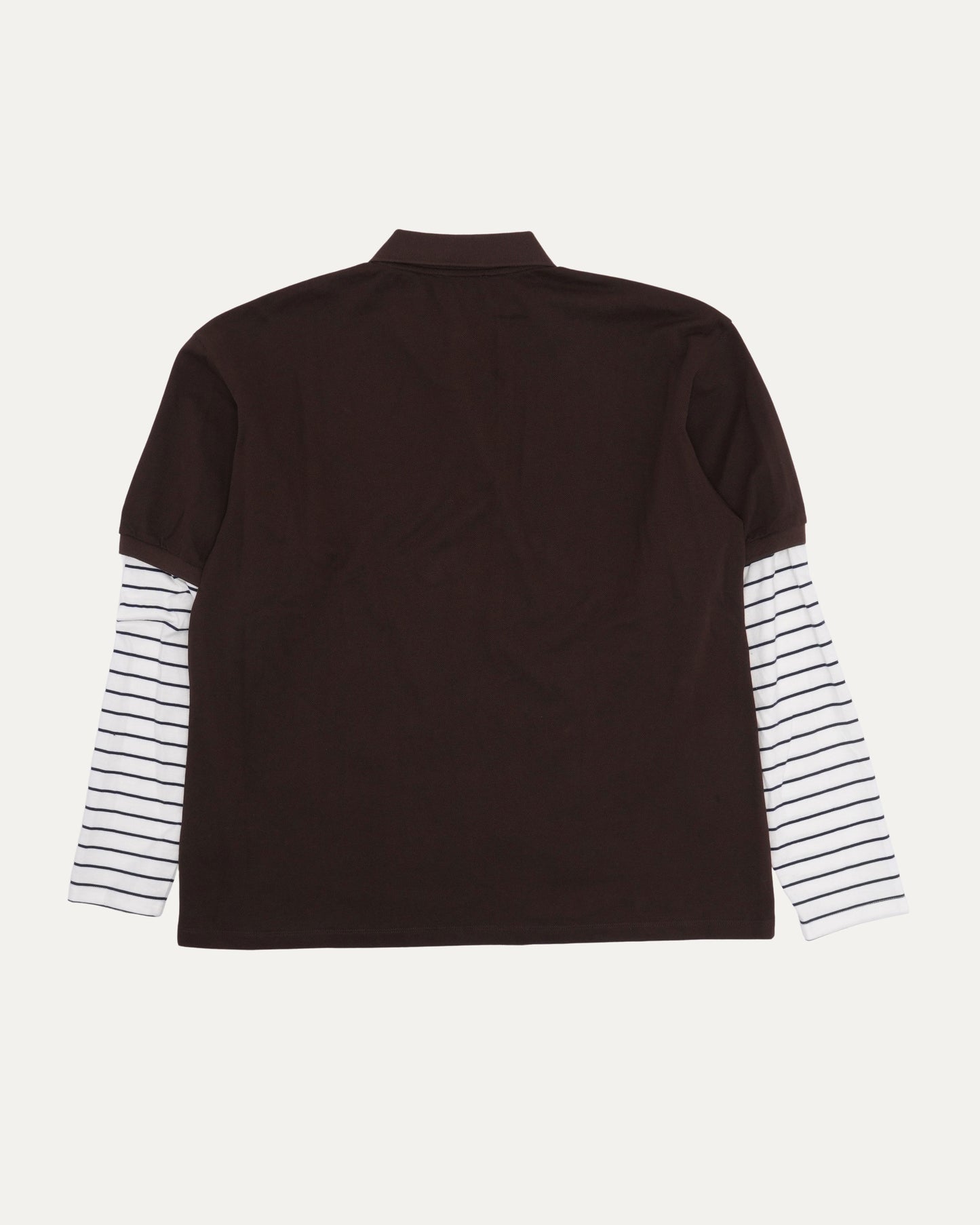 Layered Striped Long Sleeve Polo