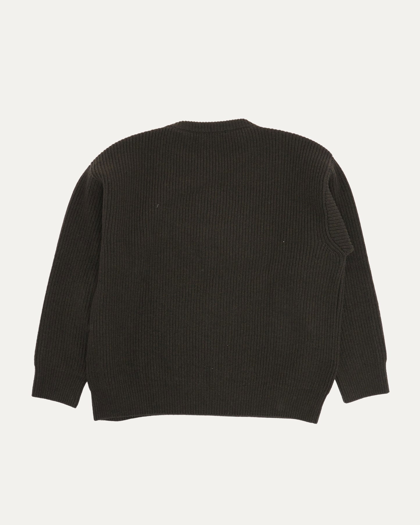 Ribbed Logo Crewneck Sweater