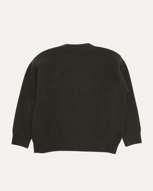 Ribbed Logo Crewneck Sweater