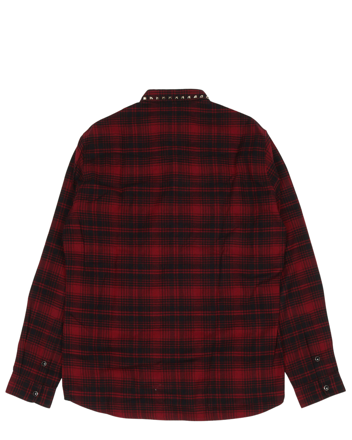 Plaid Studded Collar Shirt