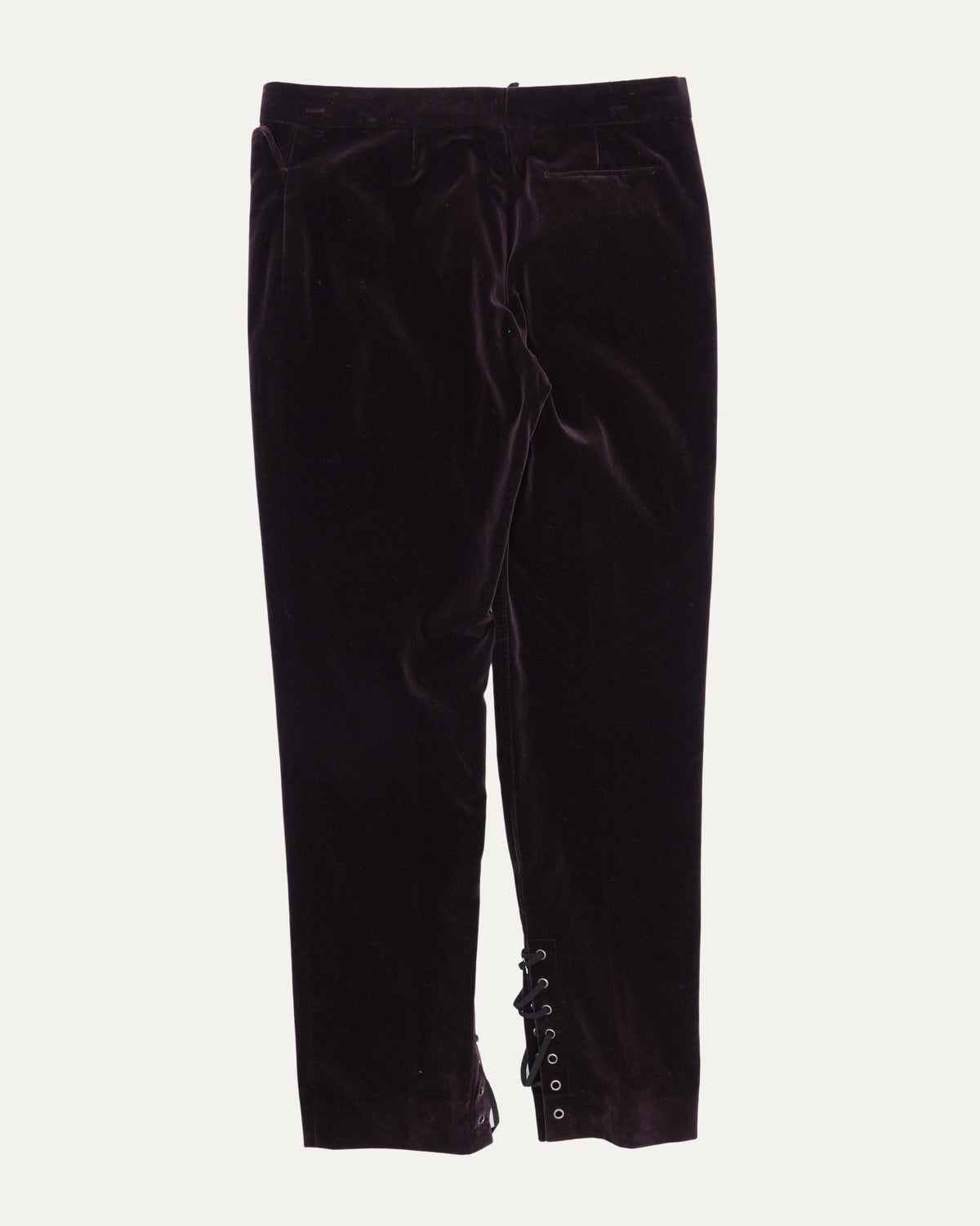 Velour Ankle Lace Up Pants