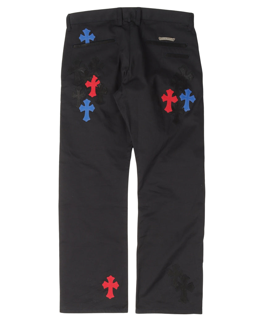 Multicolor Cross Patch Chino Pants