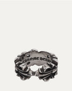 Heart Double Floral Cross Ring