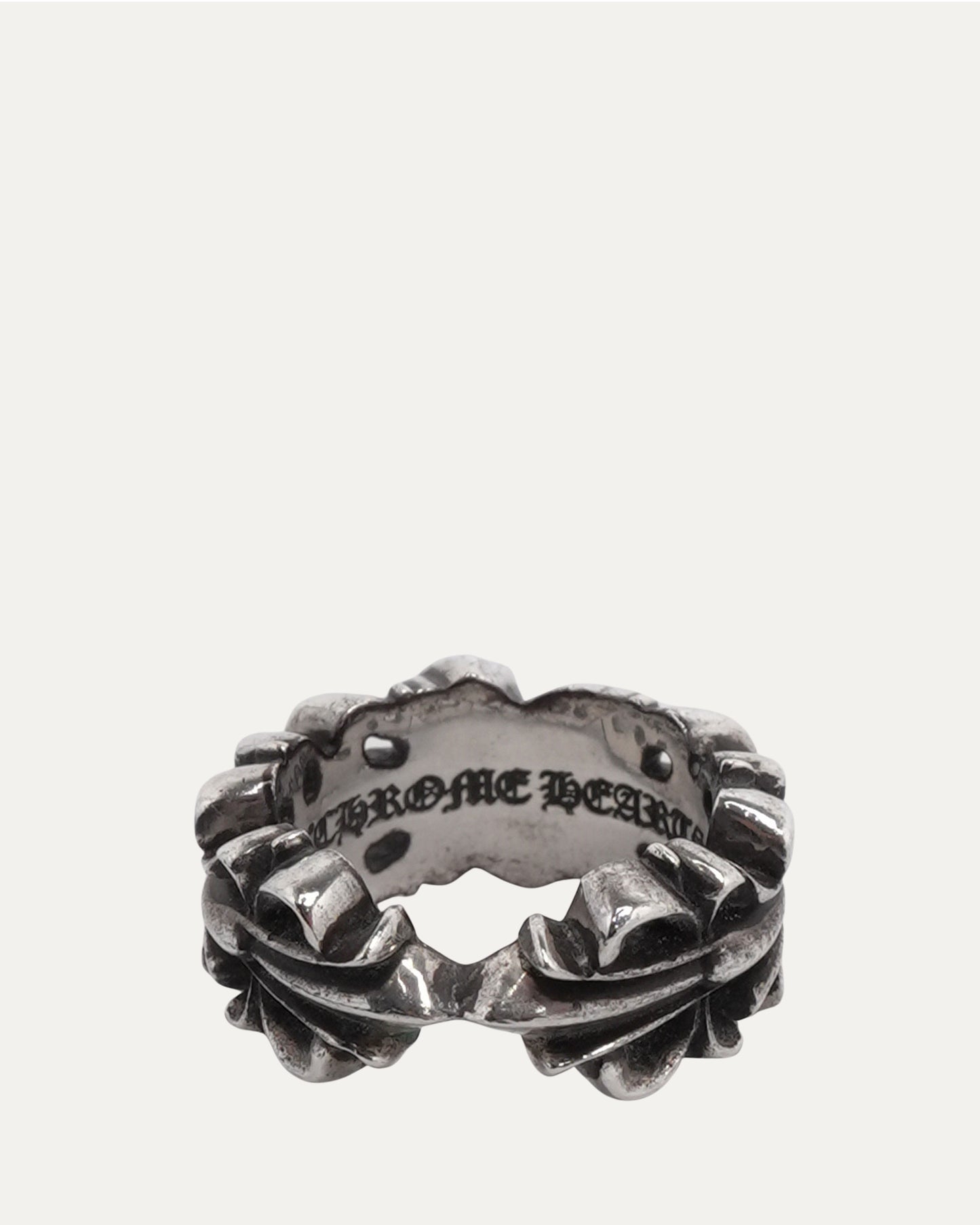 Heart Double Floral Cross Ring