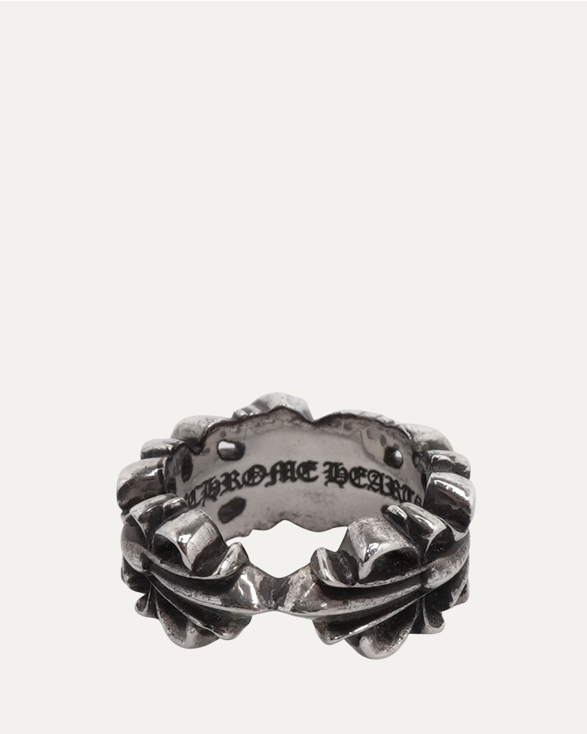 Heart Double Floral Cross Ring