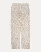 Feather Print Jeans With Transparent Shimmer