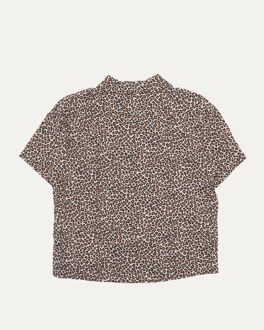 Leopard Print Camp Collar Shirt