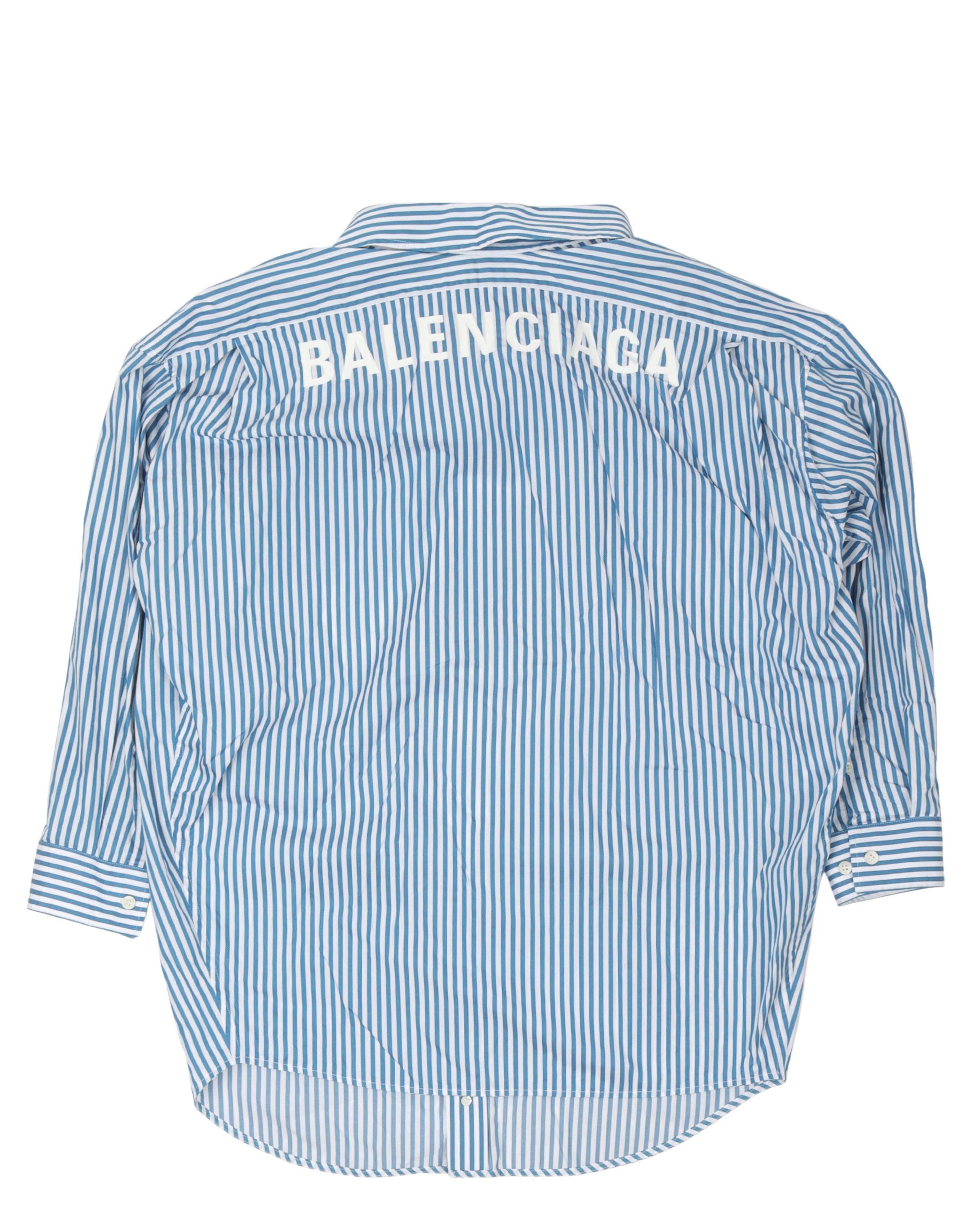 Balenciaga logo-strips shirt - White