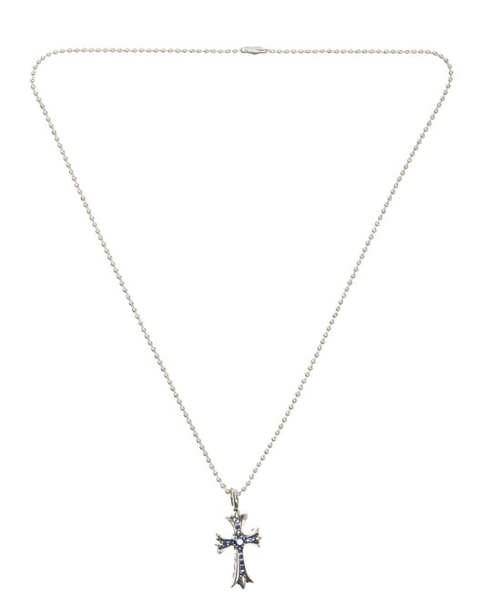 Sapphire Cross Pendant w/ Chain
