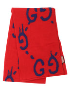 Ghost Large GG Pattern Wool Scarf