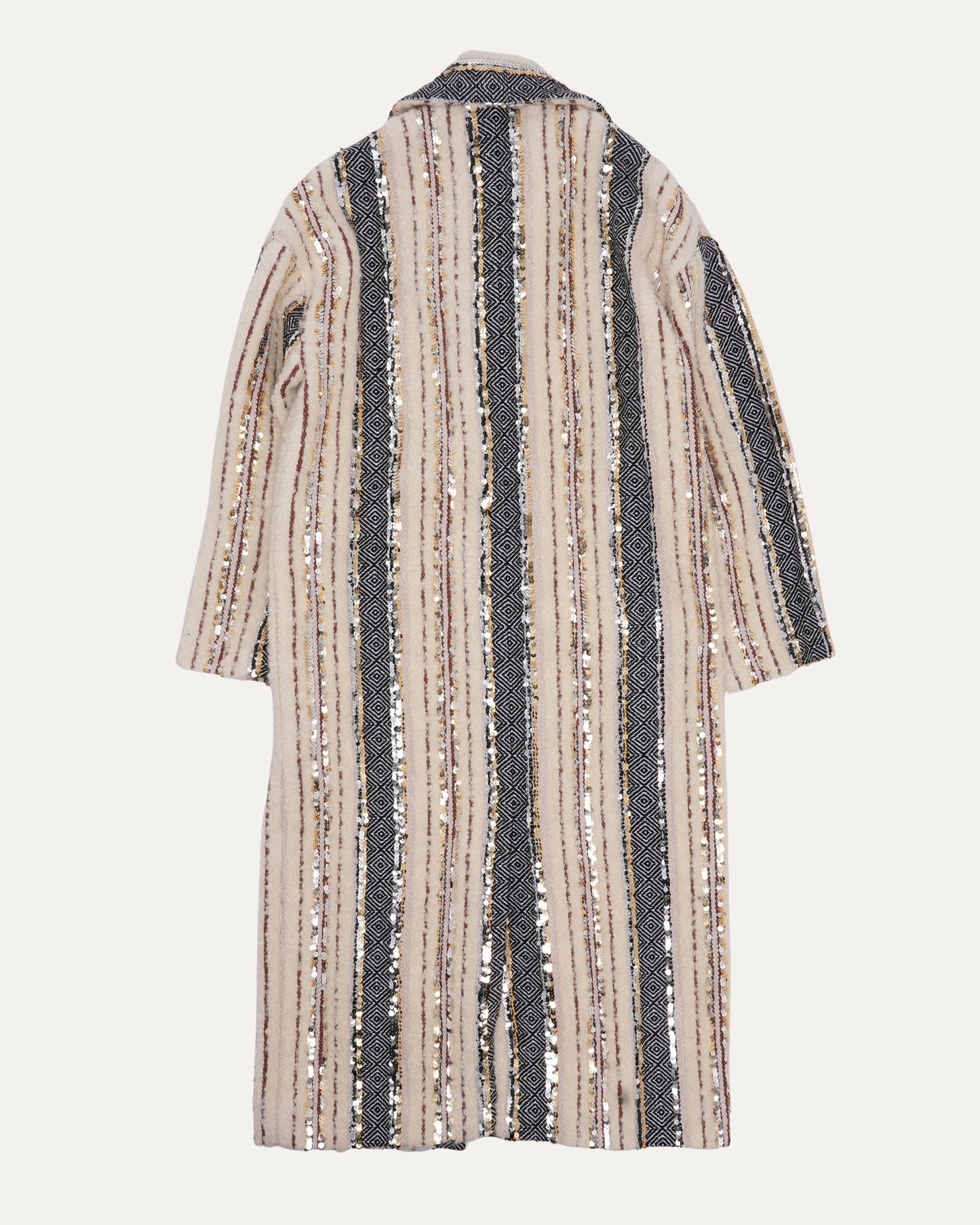 Faux Fur Sequin Coat