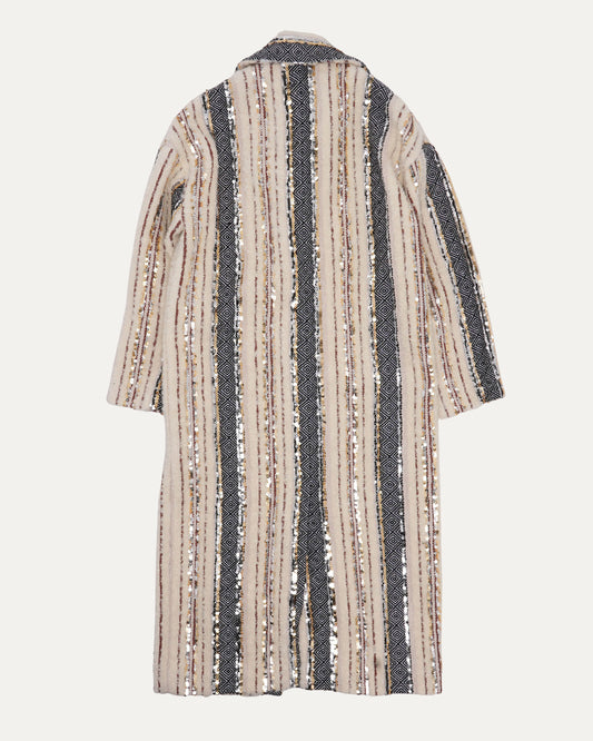 Faux Fur Sequin Coat