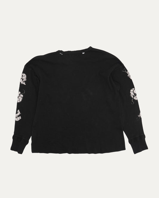 Distressed Long Sleeve Rat Thermal Shirt