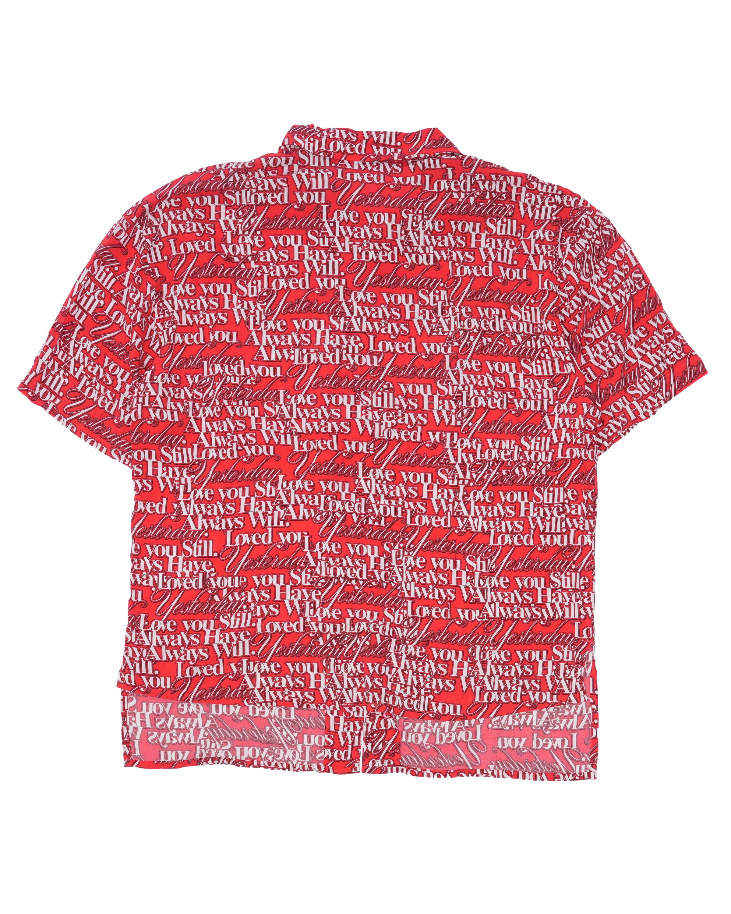 Balenciaga Love Poem All Over Print Short Sleeve Shirt