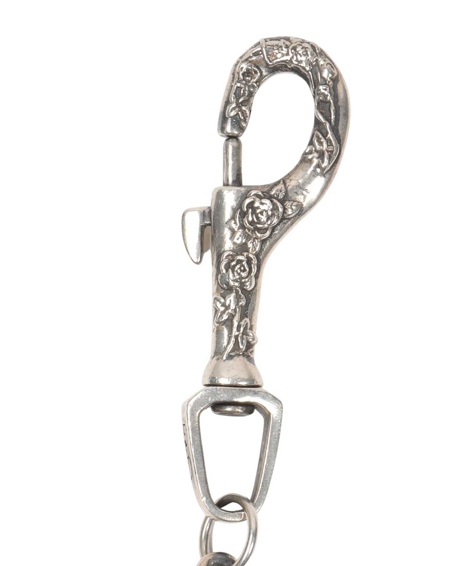 Silver Rose Clip Wallet Chain