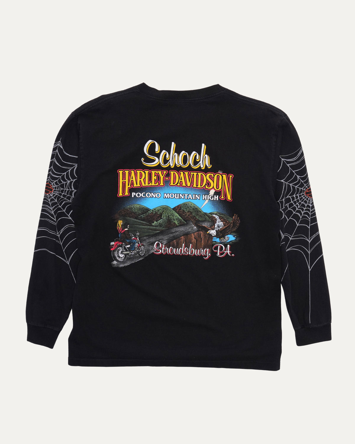 Harley Davidson Schoch, PA Spider Web Long Sleeve T-Shirt