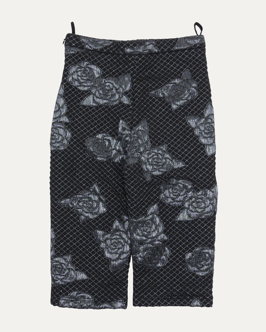 Quilted Camelia Embroidered Shorts