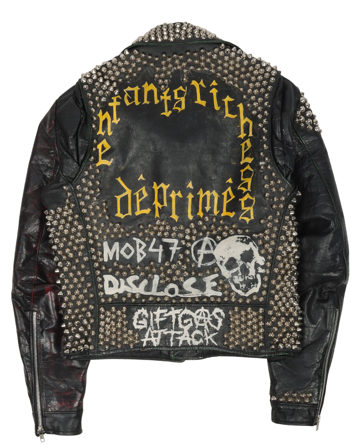 Spiked & Painted Leather Jacket