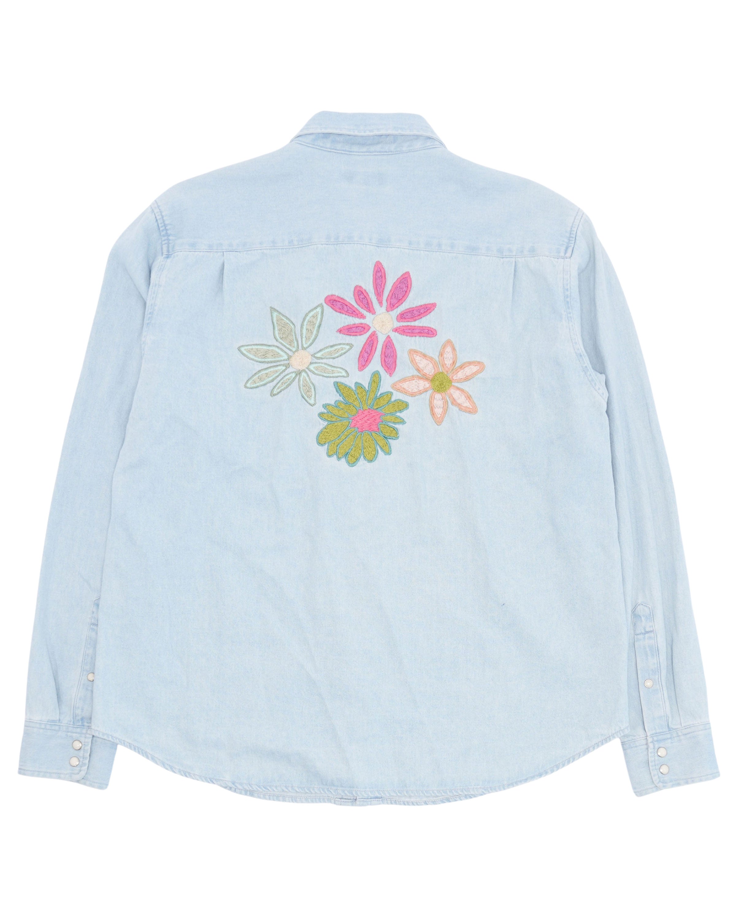 Flower Embroidered Shirt