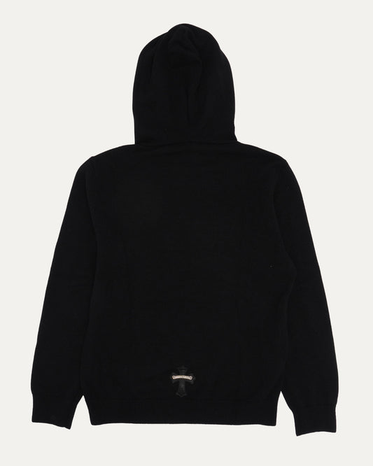 Cross Patch Cashmere Hooded Sweater