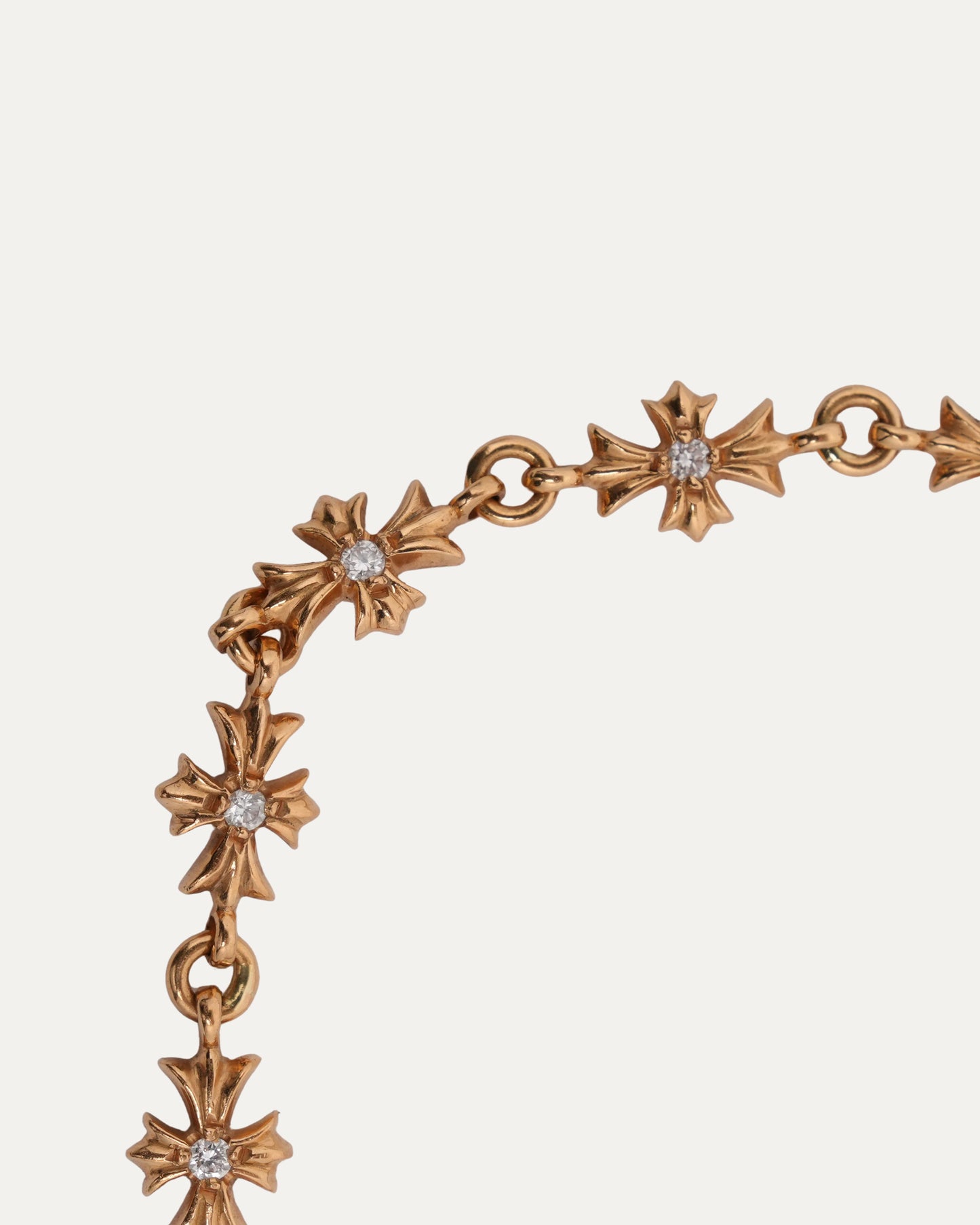 Gold Diamond Tiny E Bracelet