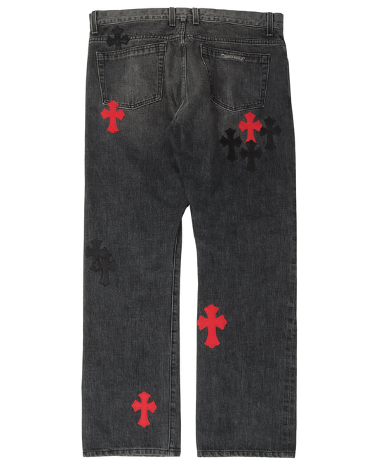 Multicolor Cross Patch Jeans