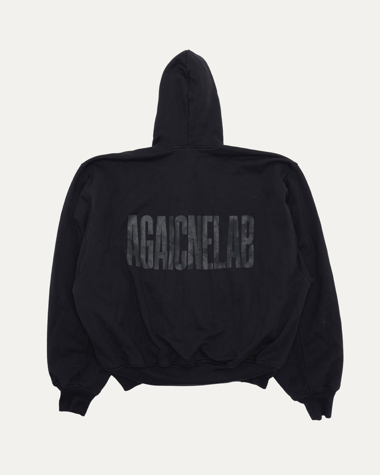 Backwards Logo Zip Up Hoodie