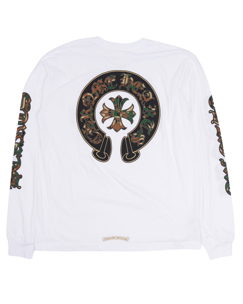 Camouflage Cemetery Cross Logo Long Sleeve T-Shirt