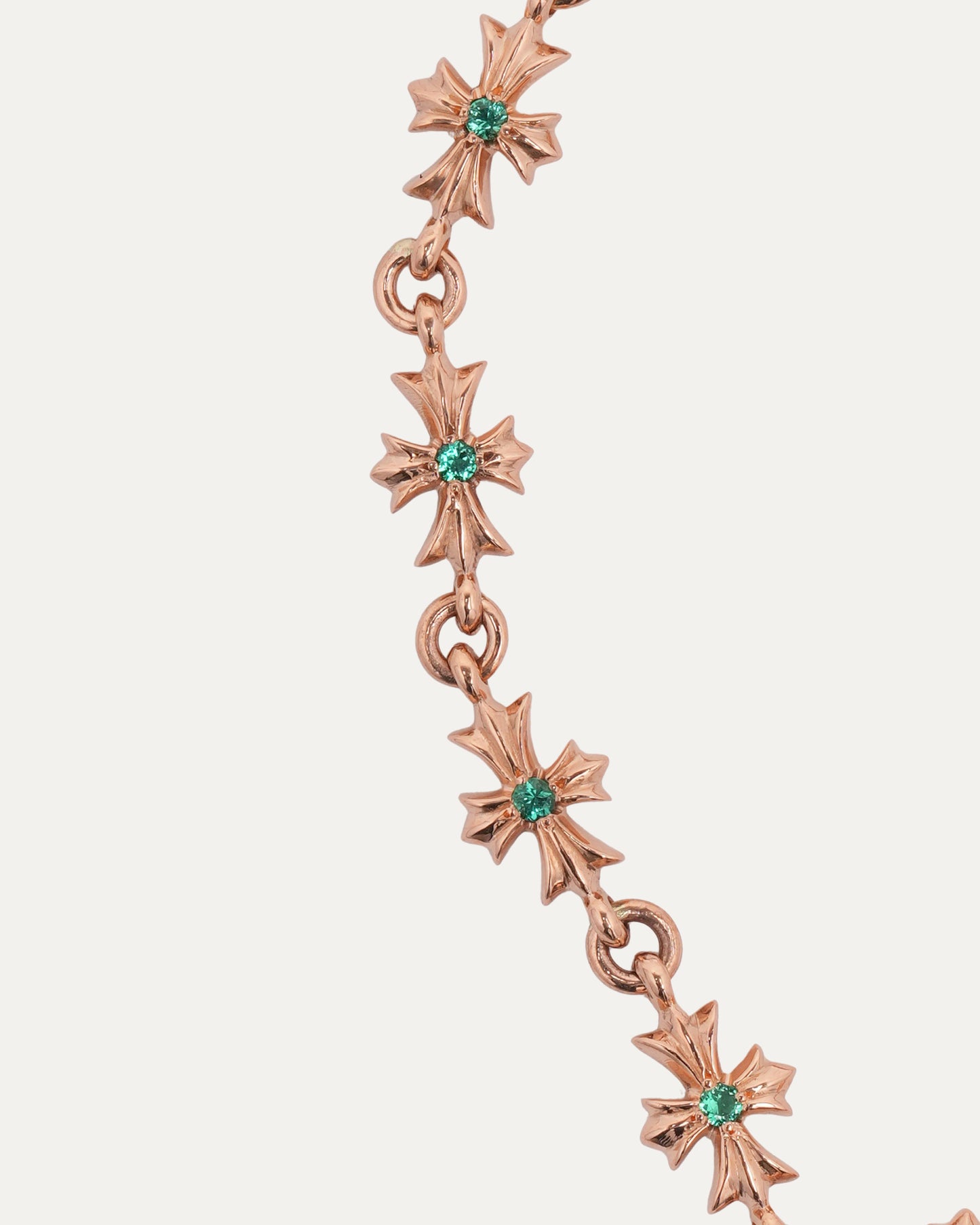 Gold Emerald Tiny E Bracelet
