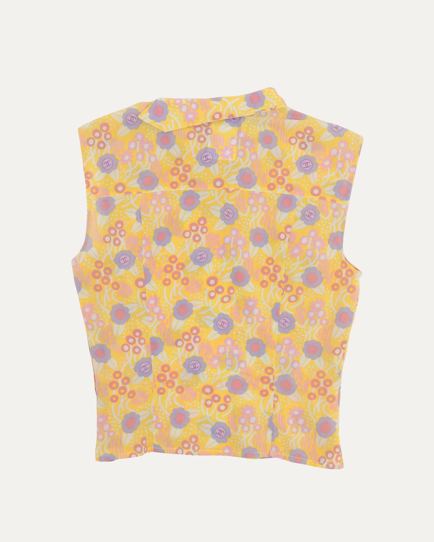 Sleeveless Floral Blouse