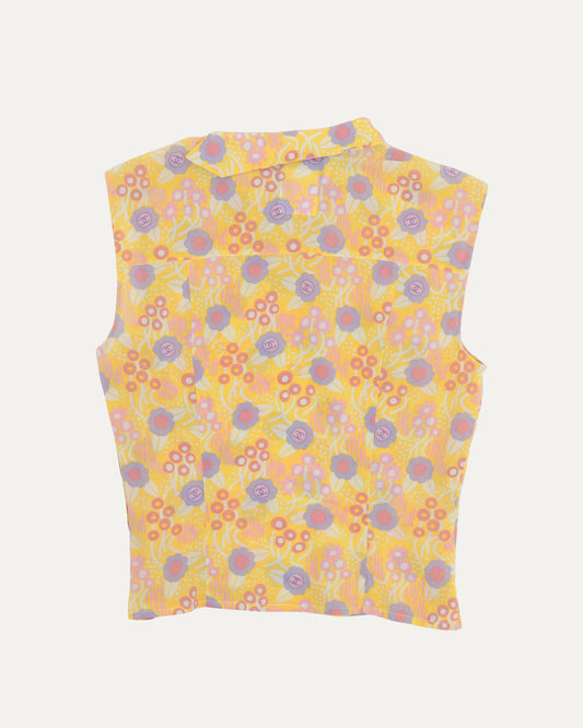 Sleeveless Floral Blouse