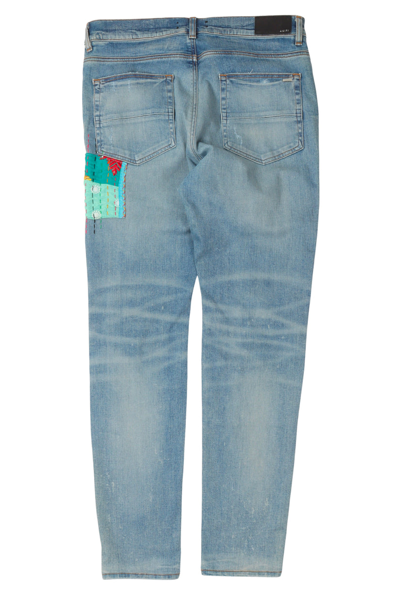 Quilted Art Patch Jeans