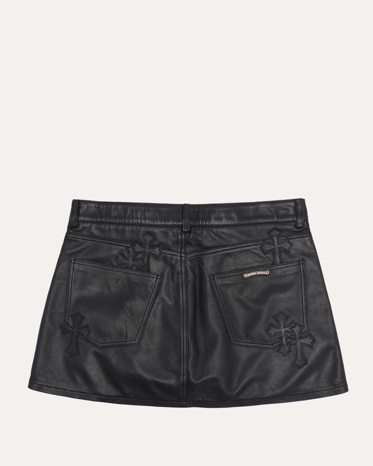 Cross Patch Leather Skirt