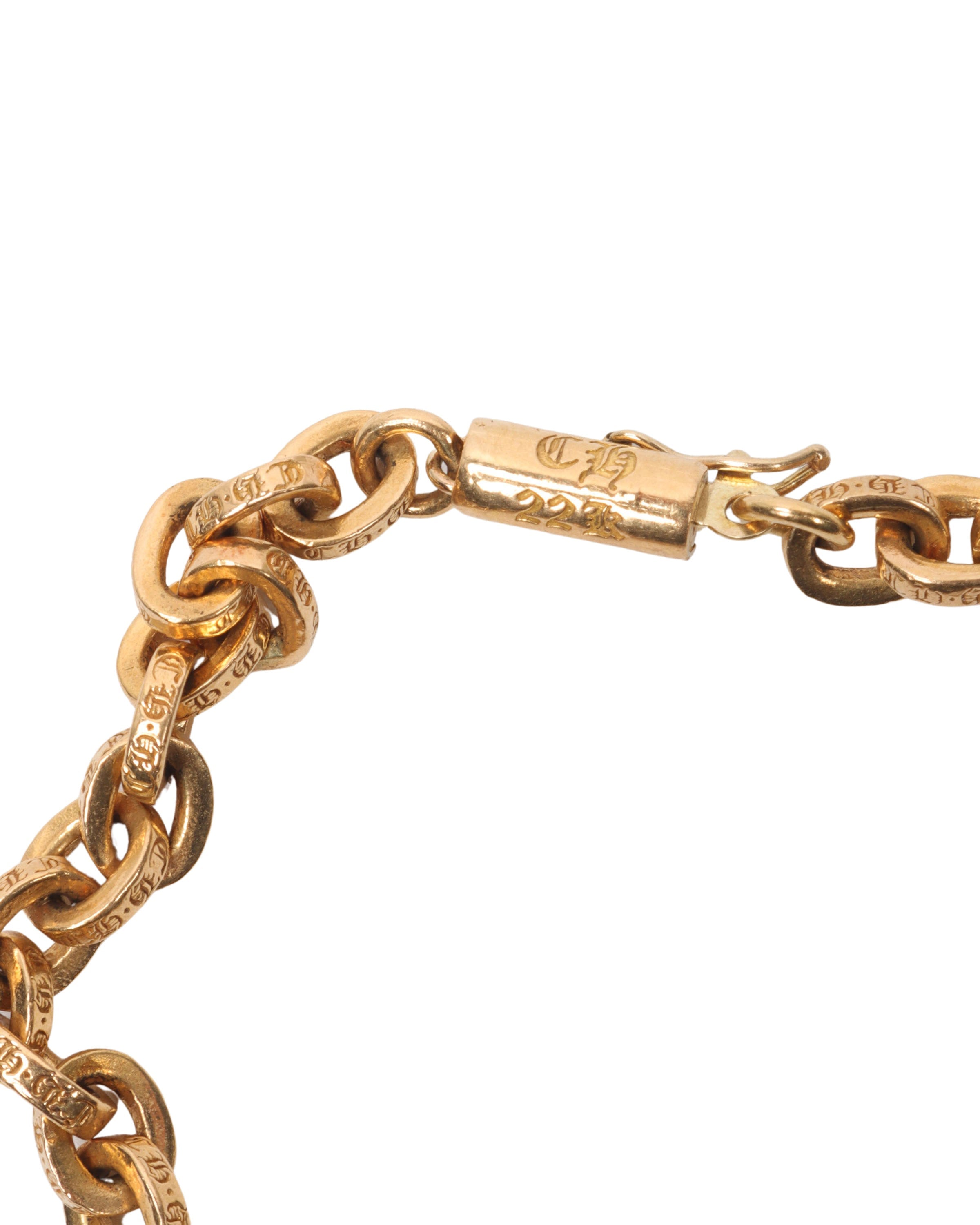 22k Gold Paper Chain Bracelet with Star Pendant