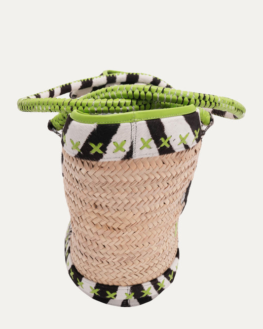 Cross Embellished Cross Patch Woven Raffia Tote Bag
