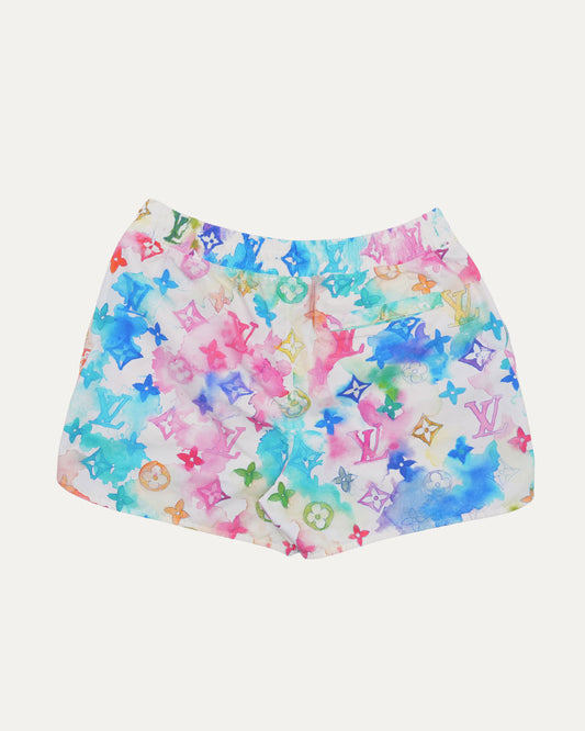 Watercolor Monogram Swim Trunks