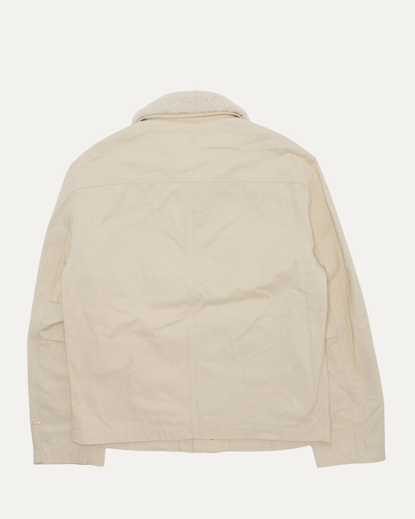 Shearling Collar Monogram Work Jacket