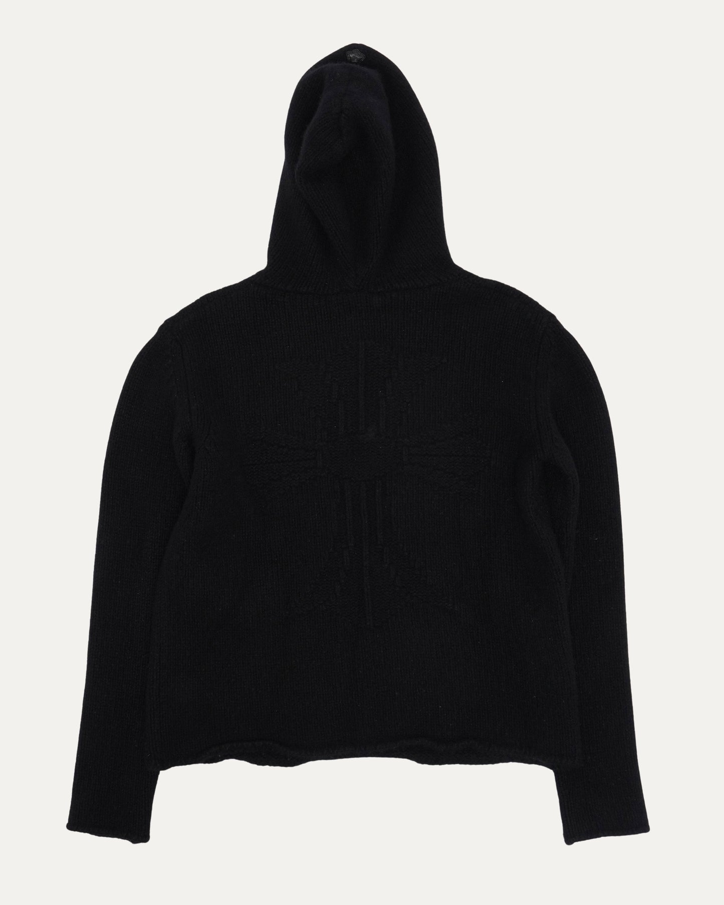Cross Patch Cashmere Hooded Sweater