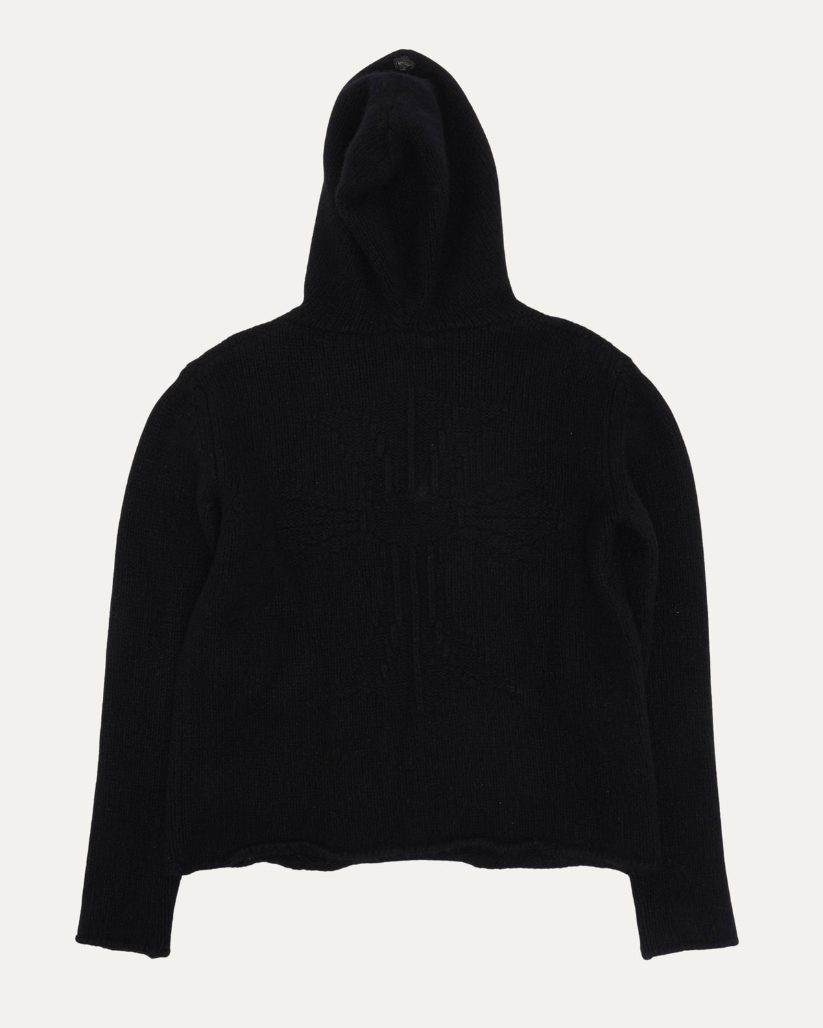 Cross Patch Cashmere Hooded Sweater