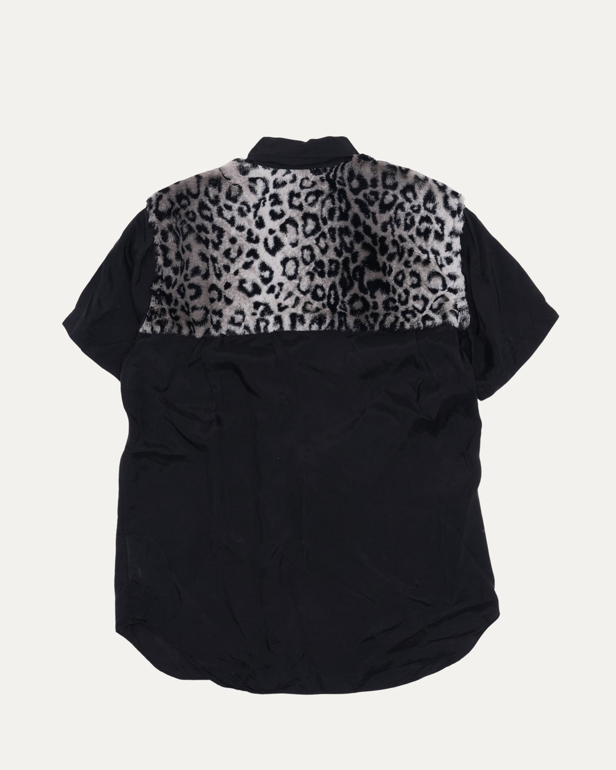 BLACK Faux Fur Trim Shirt