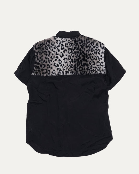 BLACK Faux Fur Trim Shirt