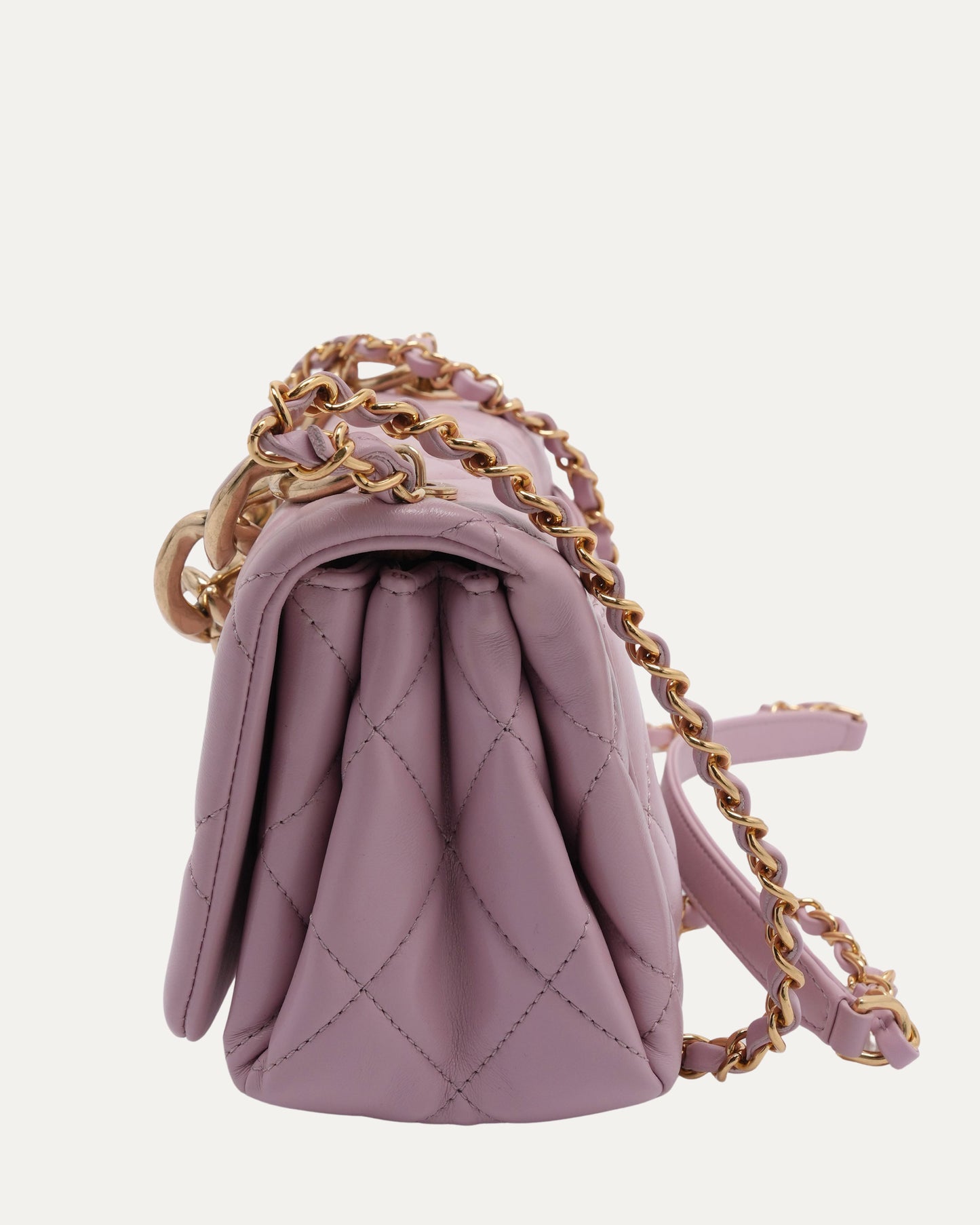 Small Quilted Color Match Flap Bag