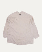 Band Collar Silk Blend Popover Shirt