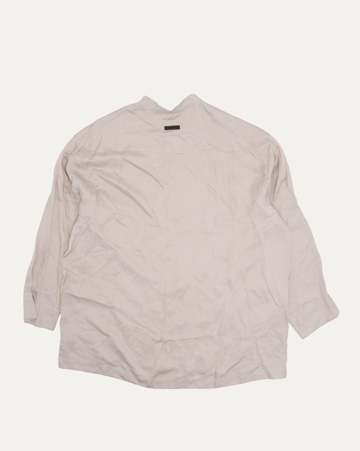 Band Collar Silk Blend Popover Shirt
