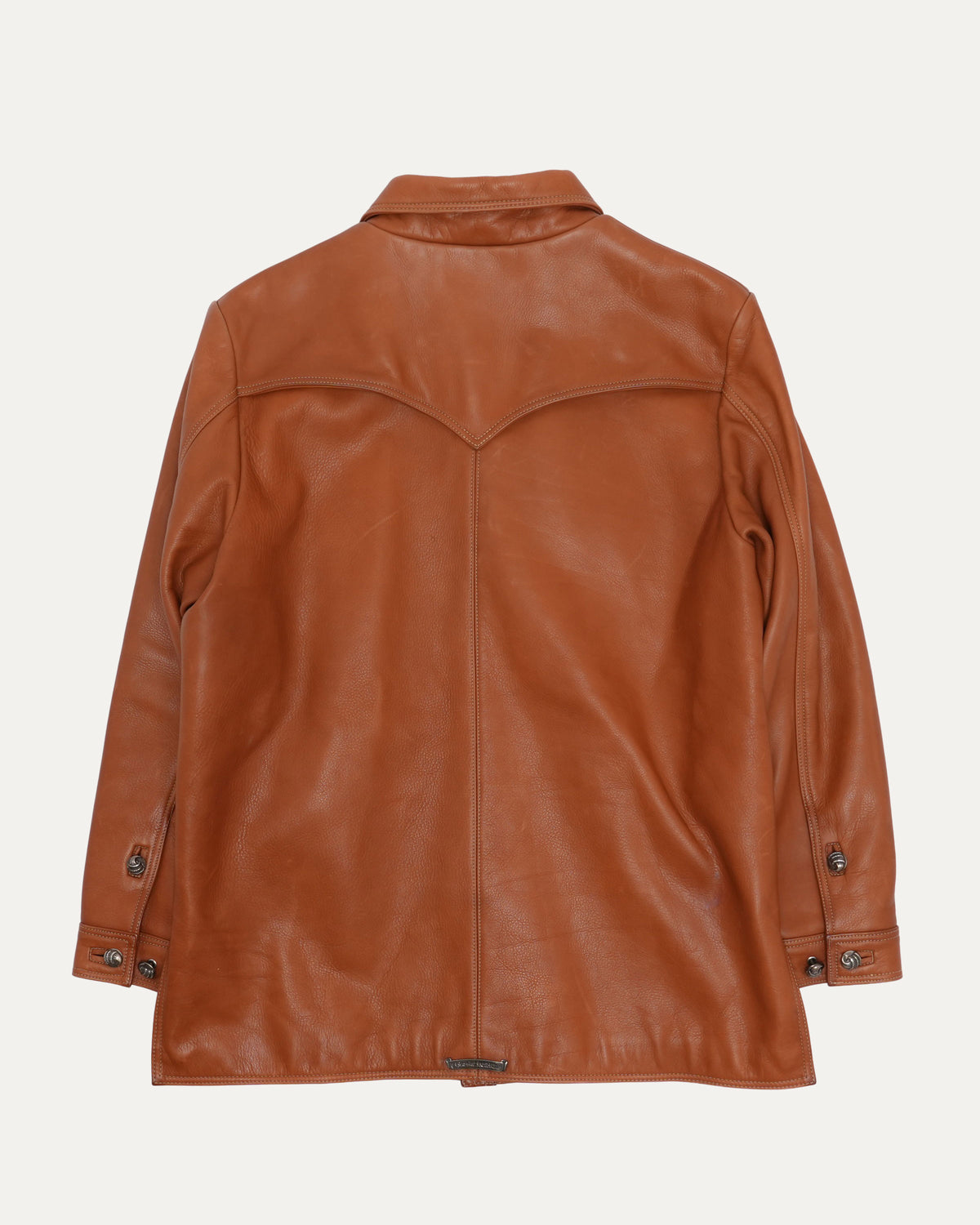 Leather Western Claw Button Jacket